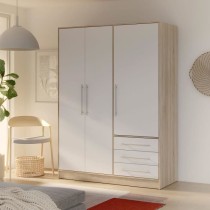 Armoire - Bois aggloméré chene et blanc - Contemporain - Chambre - L