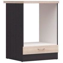 JUNONA Meuble bas four 60 cm - Plan de travail - Chene sonoma