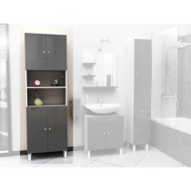 CORAIL Armoire de salle de bain L 60 cm - Gris laqué