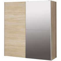 Armoire 2 portes coulissantes avec miroir - Chene sonoma - L 170,3 x P