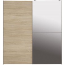 Armoire 2 portes coulissantes avec miroir - Chene sonoma - L 170,3 x P