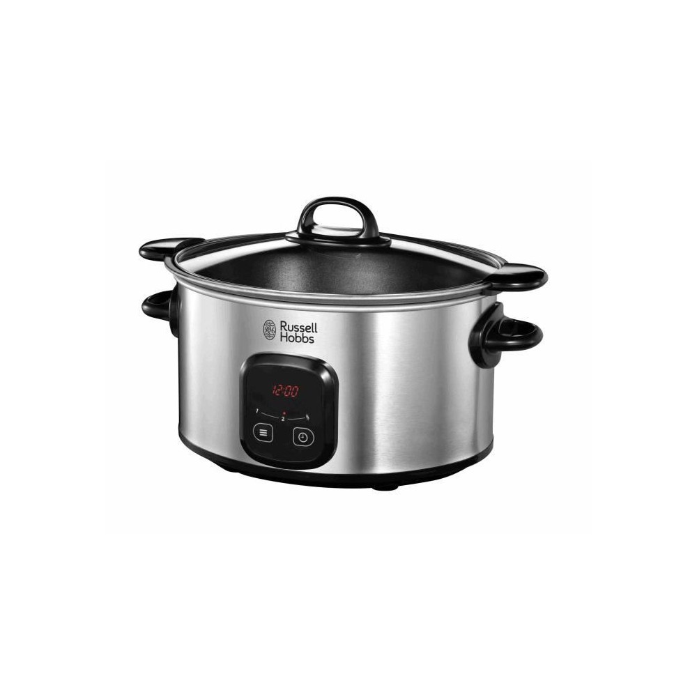 Mijoteur familial digital - RUSSELL HOBBS - 22750-56 - 200 W - 6 L - Cuve anti-adhésive 2 en 1 - Inox