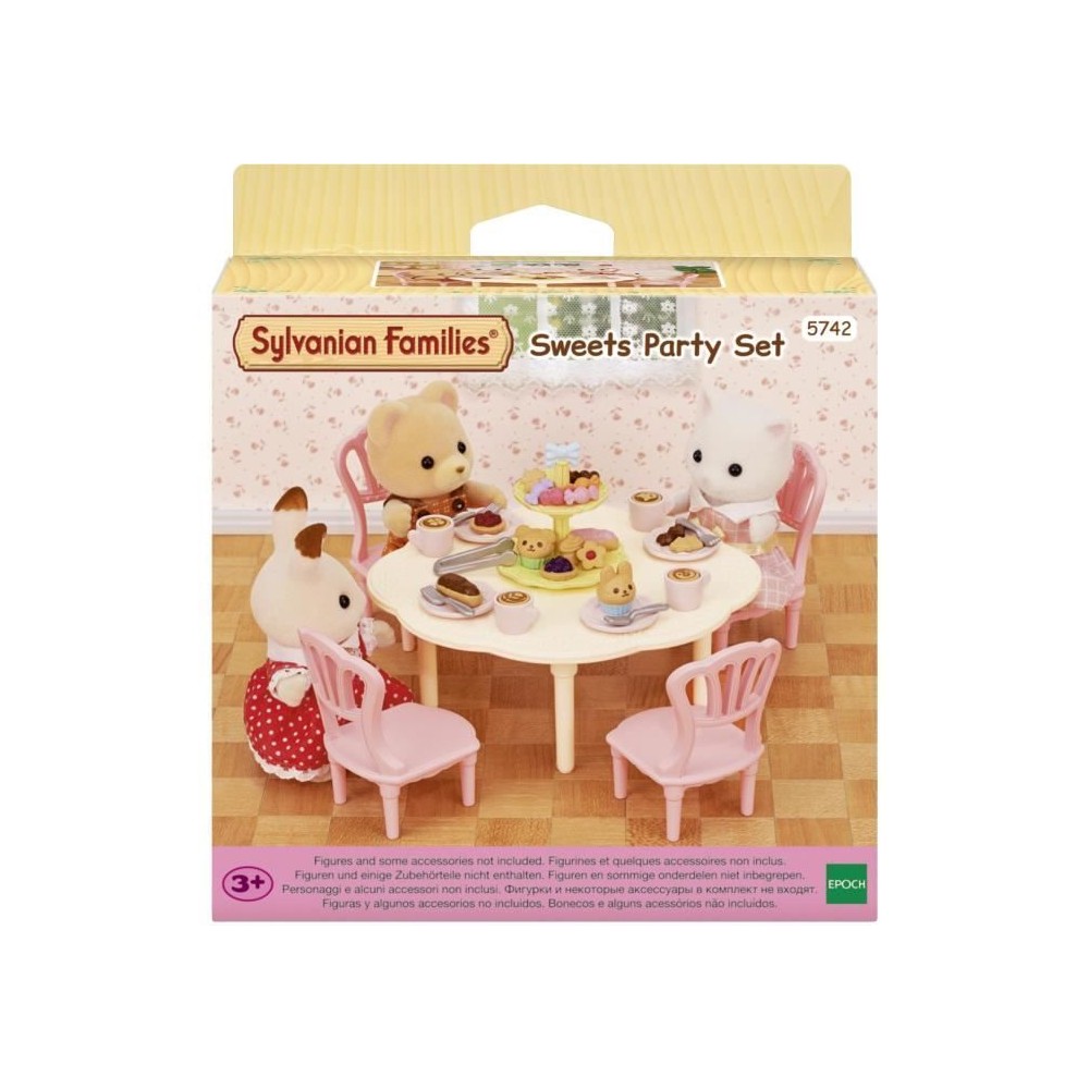 La table du goûter - SYLVANIAN FAMILIES - 5742 - Set de table avec chaises, vaisselle et pâtisseries