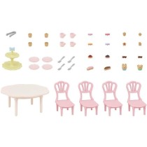 La table du goûter - SYLVANIAN FAMILIES - 5742 - Set de table avec chaises, vaisselle et pâtisseries