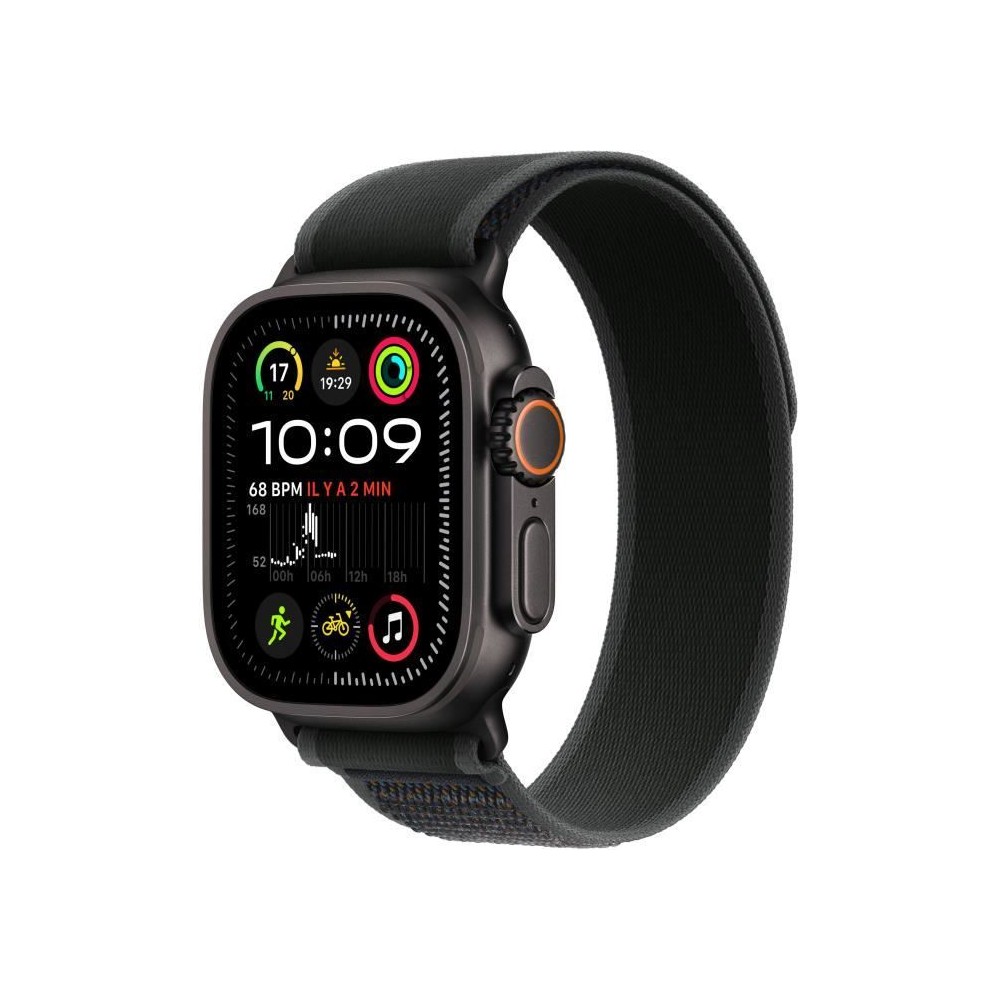 Apple Watch Ultra 2 GPS + Cellular - 49mm - Boîtier Black Titanium - Bracelet Black Trail Loop - M/L