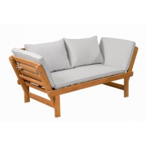 Banquette de jardin convertible en bois d'acacia - 2 places - Avec cou