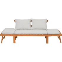 Banquette de jardin convertible en bois d'acacia - 2 places - Avec cou