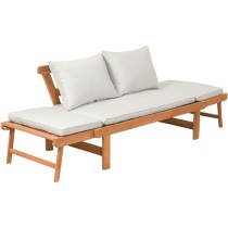 Banquette de jardin convertible en bois d'acacia - 2 places - Avec cou