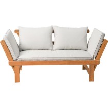 Banquette de jardin convertible en bois d'acacia - 2 places - Avec cou