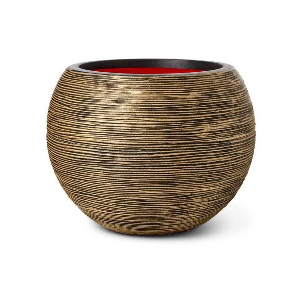 Vase boule - CAPI EUROPE - RIB NL - 40 x 32 cm - Noir / Or