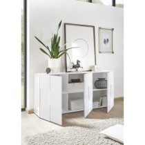 Buffet 3 portes 181 cm - Blanc laqué brillant - Style contemporain - MILANO