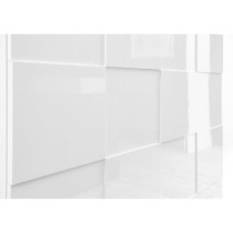 Buffet 3 portes 181 cm - Blanc laqué brillant - Style contemporain - MILANO