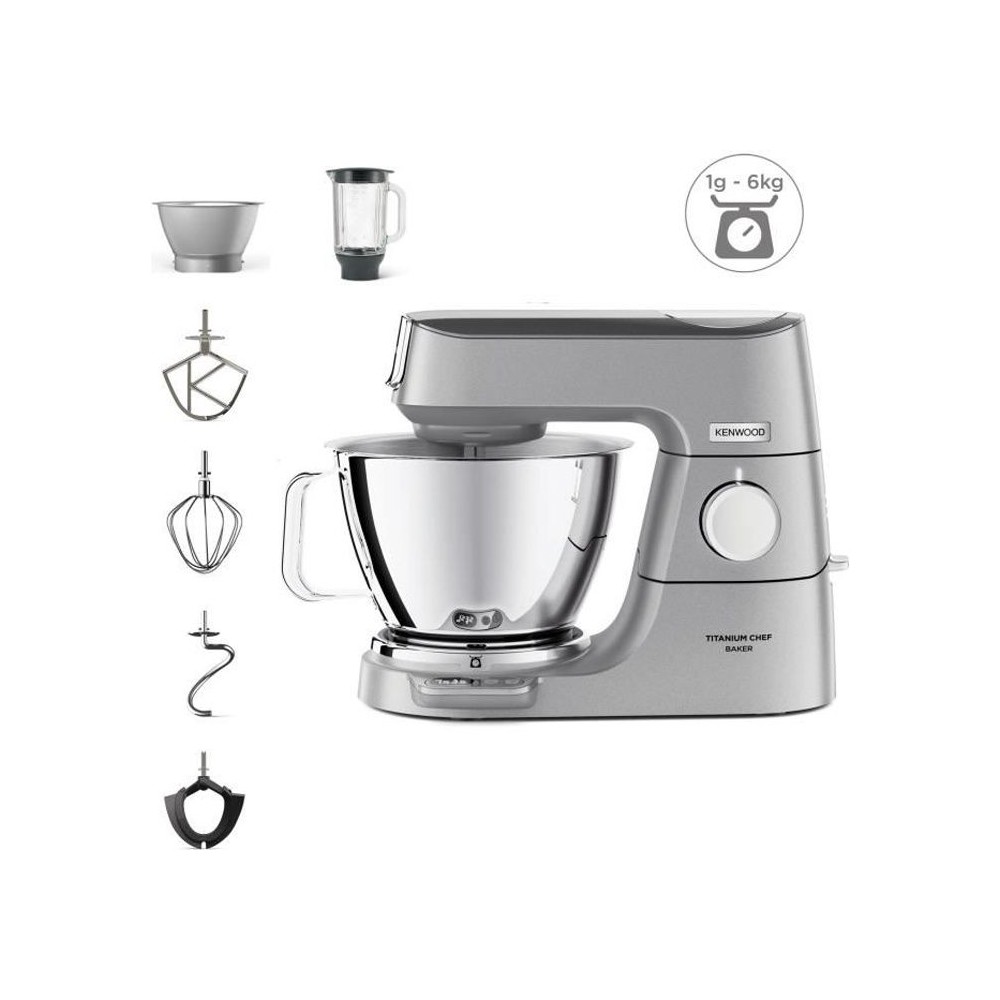 KENWOOD KVC85.124.SI - Robot pâtissier Titanium Chef Baker - 2 bols e