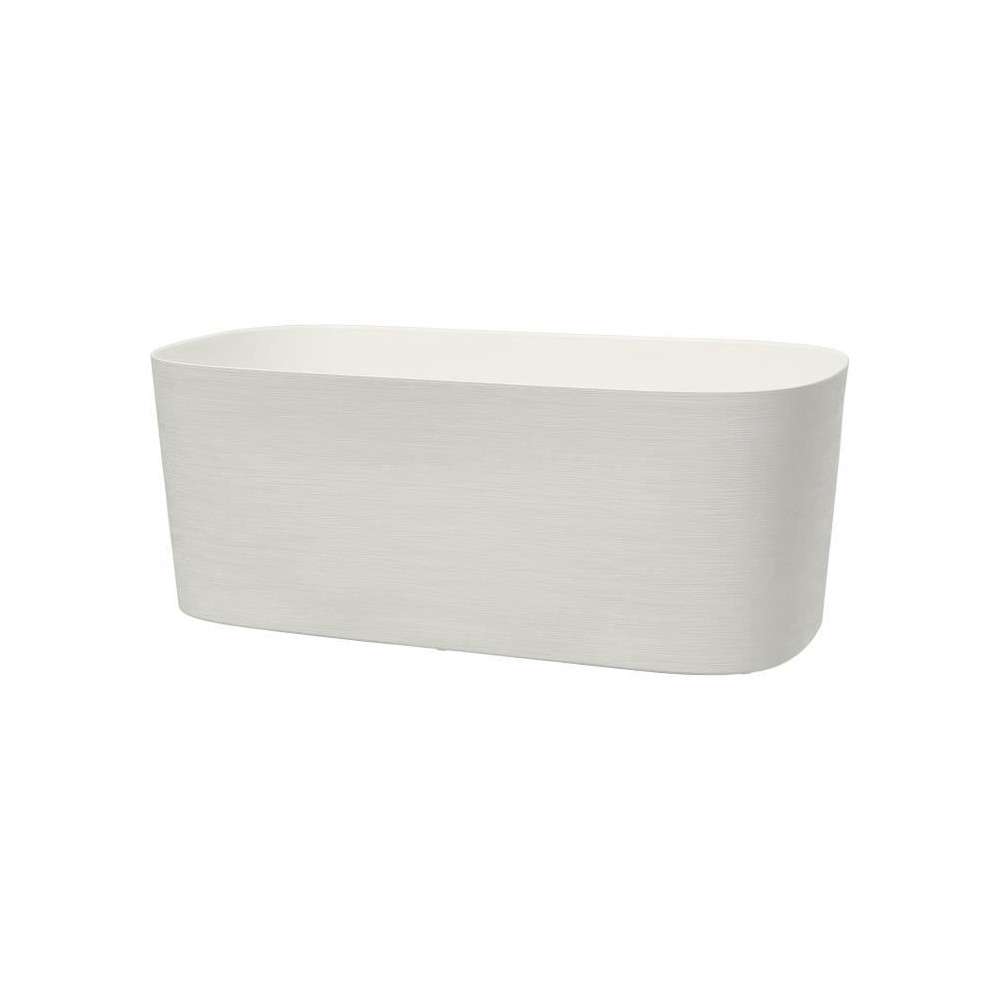 Jardiniere avec réserve d'eau - GARDEN ID Respect - Blanc 50 x 17 cm - 100% déchets ménagers - 100% recyclable - Surface stru