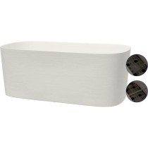 Jardiniere avec réserve d'eau - GARDEN ID Respect - Blanc 50 x 17 cm - 100% déchets ménagers - 100% recyclable - Surface stru