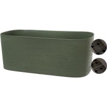 Jardiniere + réserve eau - GARDEN ID Respect - Vert de gris 50 x 17 cm - 100% déchets ménagers - 100% recyclable