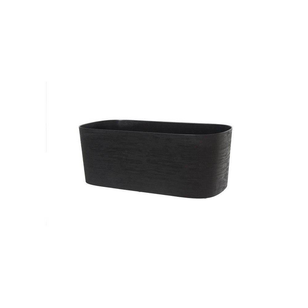 Jardiniere XL a réserve d'eau - GARDEN ID Respect - Noir-Anthracite 80 x 38 cm - 100% déchets ménagers - 100% recyclable