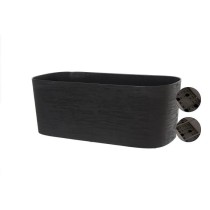 Jardiniere XL a réserve d'eau - GARDEN ID Respect - Noir-Anthracite 80 x 38 cm - 100% déchets ménagers - 100% recyclable