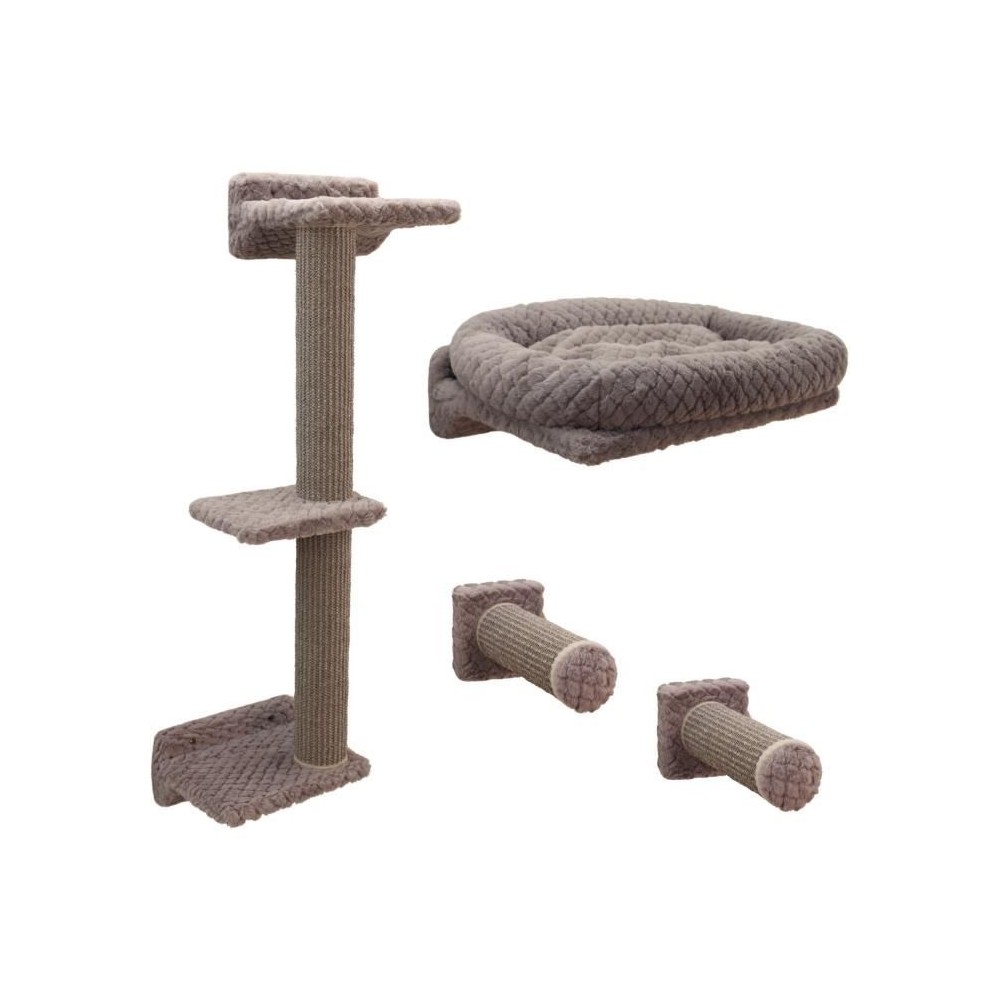 Mur d'escalade pour chats - KERBL - MONTE ALPI - 8 pieces - Gris - Tou