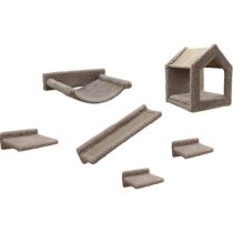 Mur d'escalade pour chats - KERBL - MONTE BALDO - 6 pieces - Gris - Ni