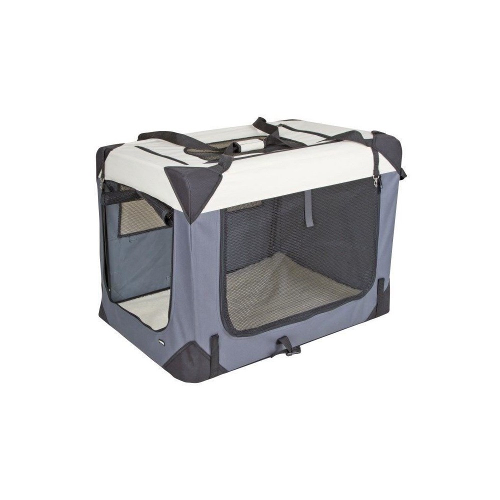 Box de transport - KERBL - Journey - 81 x 58 x 58 cm - Gris / Beige