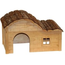 Kerbl Maison pour Rongeurs avec Toit Galbé Nature 40x25x25 cm