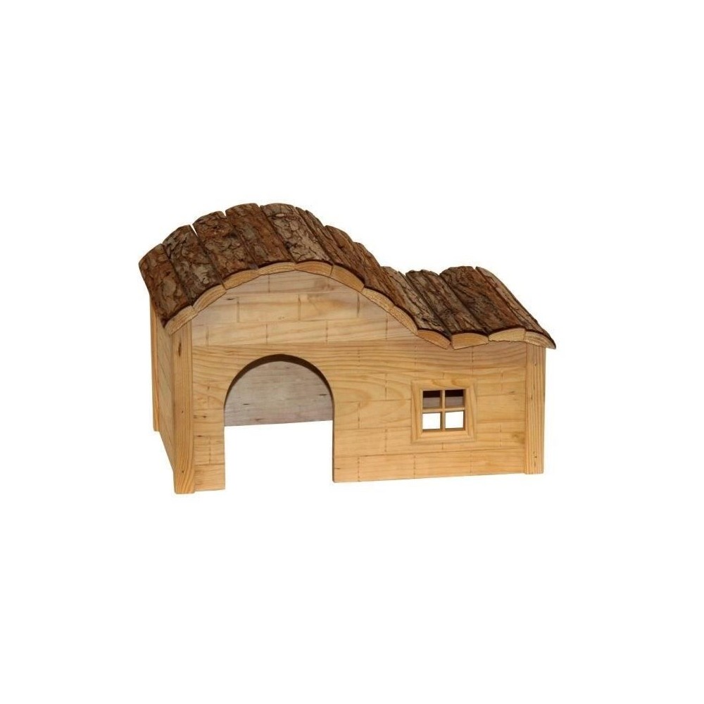 Kerbl Maison pour Rongeurs avec Toit Galbé Nature 40x25x25 cm