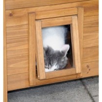 Maisonnette pour chat - KERBL - Lodge - Bois - Marron / Vert - 77 x 50