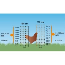 KERBL Filet pour les poules 25 m - 106 cm - double pointe - vert - non