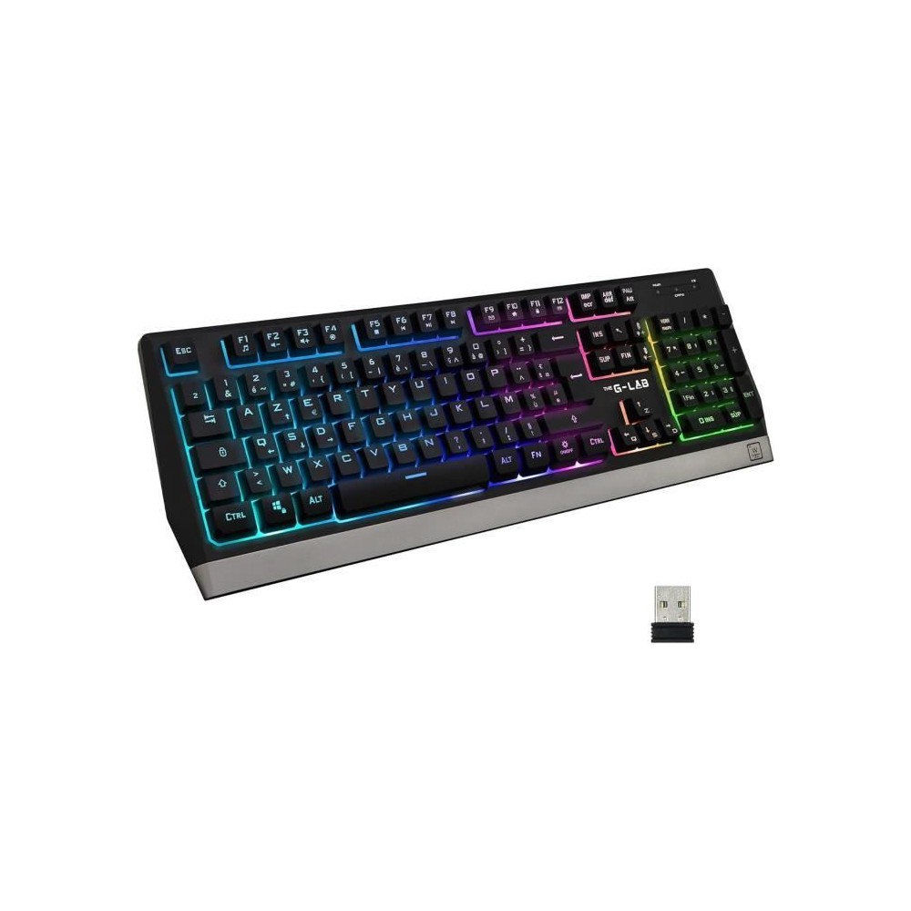 Clavier Gamer - The G-Lab - KEYZ TUNGSTEN - Sans Fil - Rainbow - Azert