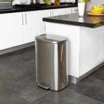 KITCHEN MOVE Poubelle de cuisine a pédale - Inox brossé - 50L - ADMI