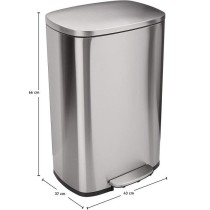 KITCHEN MOVE Poubelle de cuisine a pédale - Inox brossé - 50L - ADMI