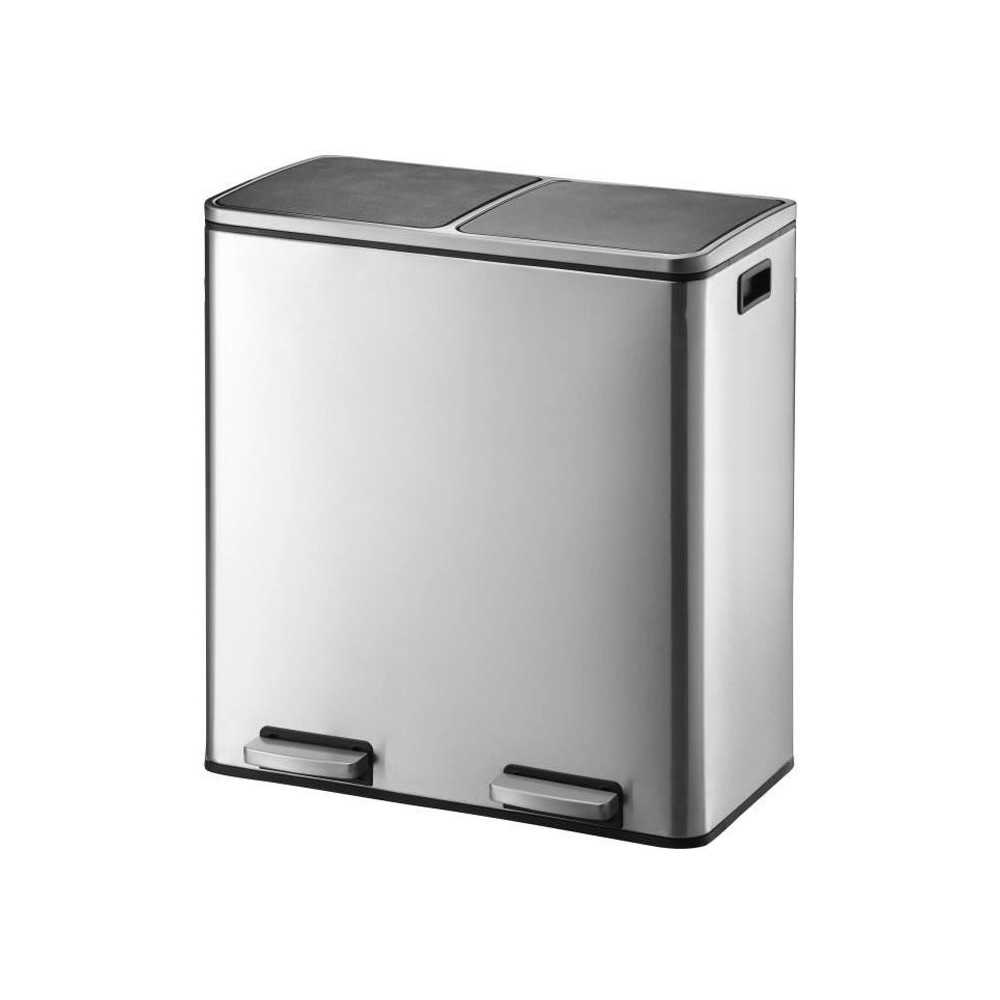 KITCHEN MOVE Poubelle de cuisine a pédale tri sélectif - Acier 60L (