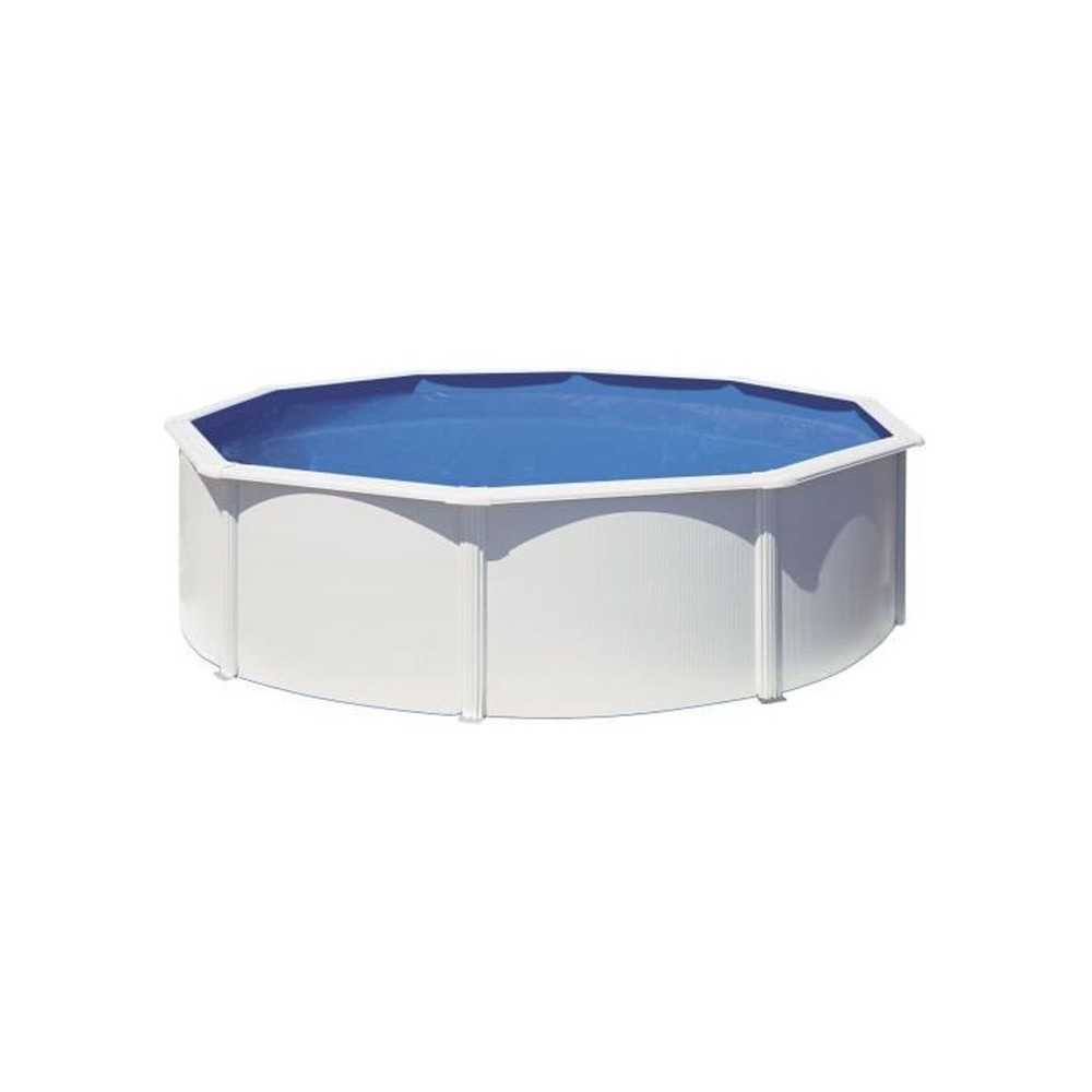 GRE - Kit Piscine hors sol acier ronde blanche Ø480 x 122 cm (Livrée