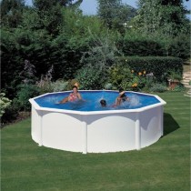 GRE - Kit Piscine hors sol acier ronde blanche Ø480 x 122 cm (Livrée