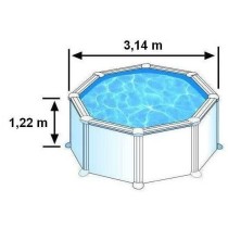 GRE - Kit Piscine hors sol acier ronde blanche - Ø300 x H122 (Livrée