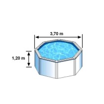 GRE - Kit Piscine hors sol acier ronde blanche - Ø370 x H122 cm (Livr