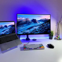 Ruban LED connecté Wi-Fi + BT, Couleurs RGB + Blance réglable, longu