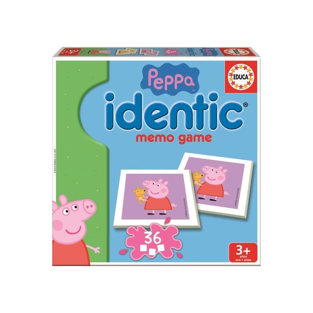 Mémoire Peppa Pig - EDUCA - Idendit - Forme des paires - Garçon et Fille - 3 ans et plus