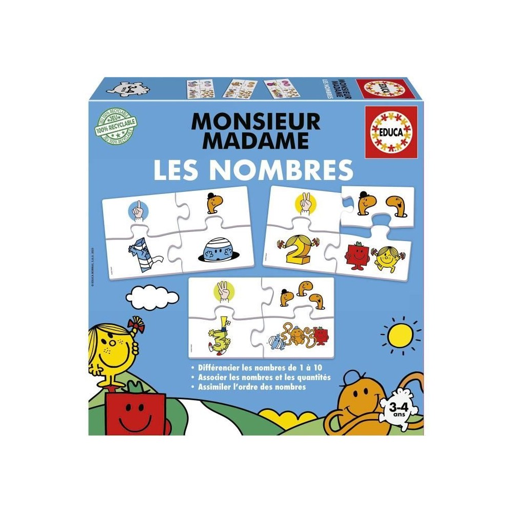 Jeu d'apprentissage - EDUCA - Monsieur Madame - Les Nombres