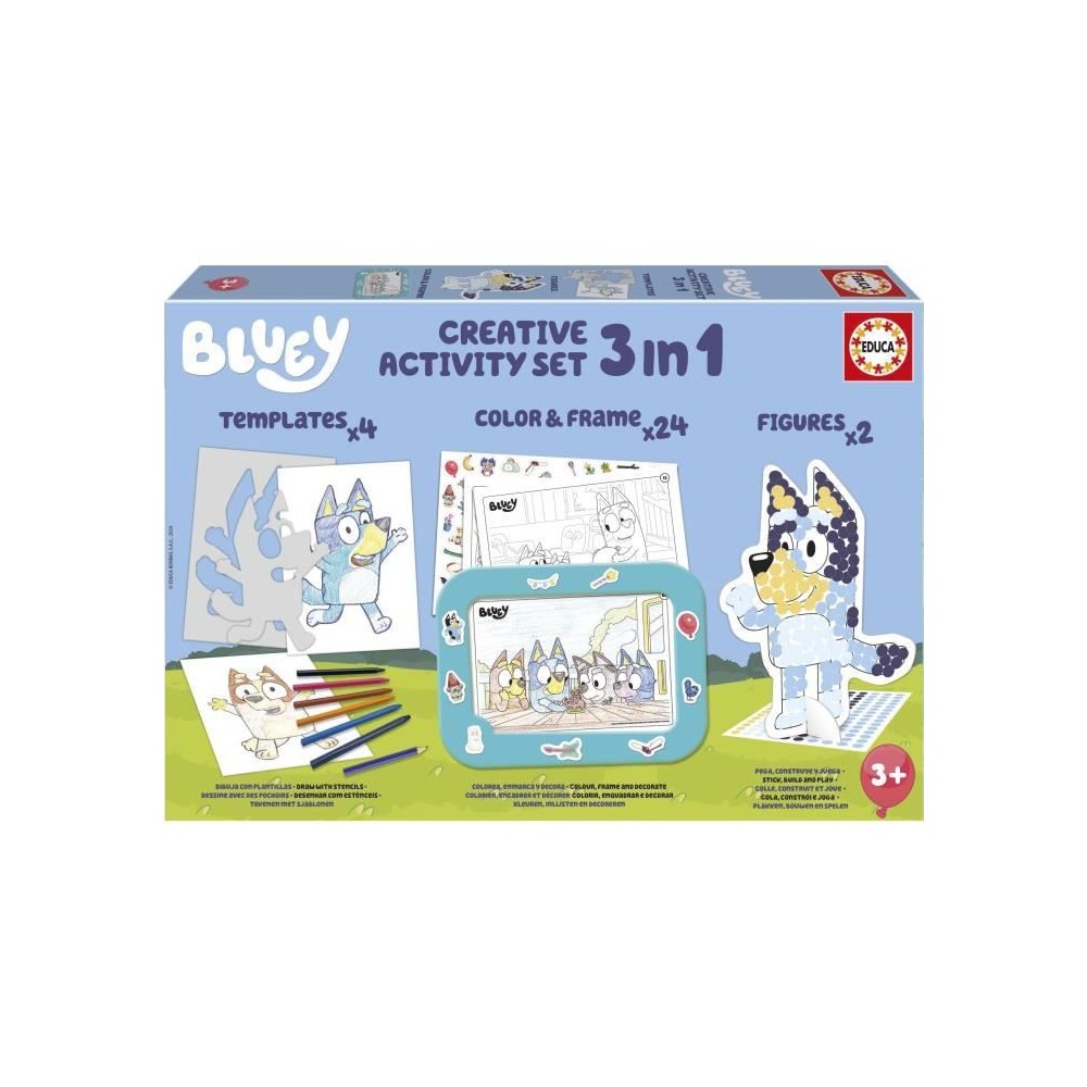 Set créatif - EDUCA - Décoration et modelage des personnages Bluey - 3 activités des 3 ans