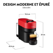 NESPRESSO KRUPS Vertuo Pop Machine a Café, Cafetiere Espresso, Rouge