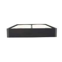 ECLIPSE Lit coffre adulte - Tissu gris foncé - Sommier inclus - l 140