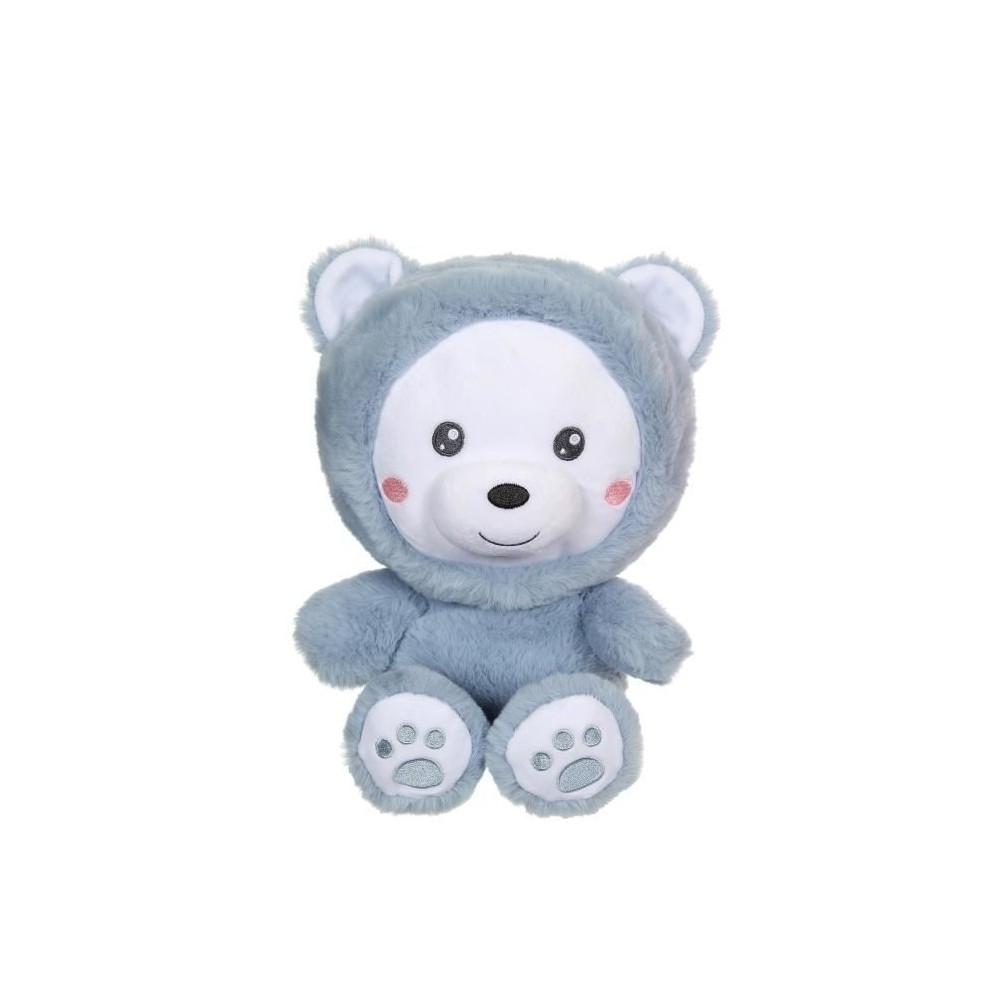 Peluche Ours Hoody Pets - GIPSY TOYS - Bleu, 24 cm