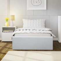 ECLIPSE Lit coffre enfant 90 x 190 cm - Simili blanc - Sommier inclus