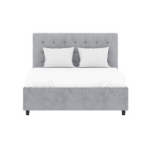 Lit coffre adulte ELIZA 140 x 190 cm - Sommier inclus - Gris foncé