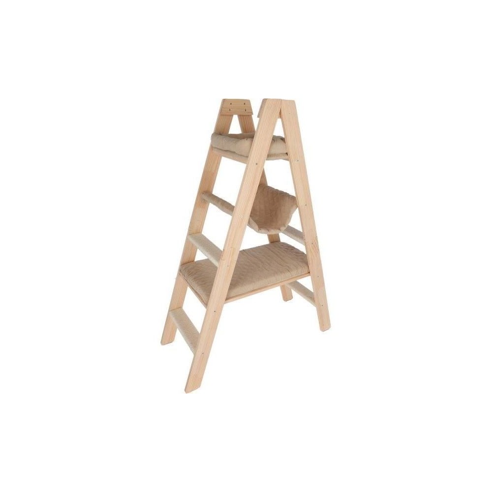 Arbre a chat 134 cm - LADDER - KERBL - Bois massif - 3 options de repo