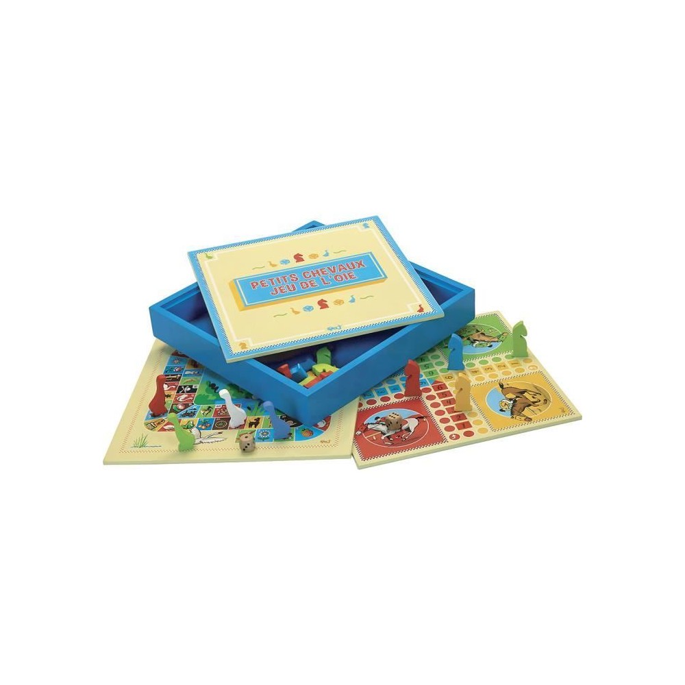 L'arbre a jouer - 66310 - jeux des petits chevaux et oie - coffret en