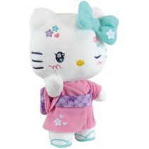 Hello Kitty Kimono Kawai Peluche +- 22 cm - JEMINI - Version kawai avec kimono rose et tongs.