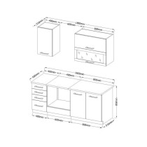 LASSEN Cuisine complete L 180 cm avec meuble four et plans de travail